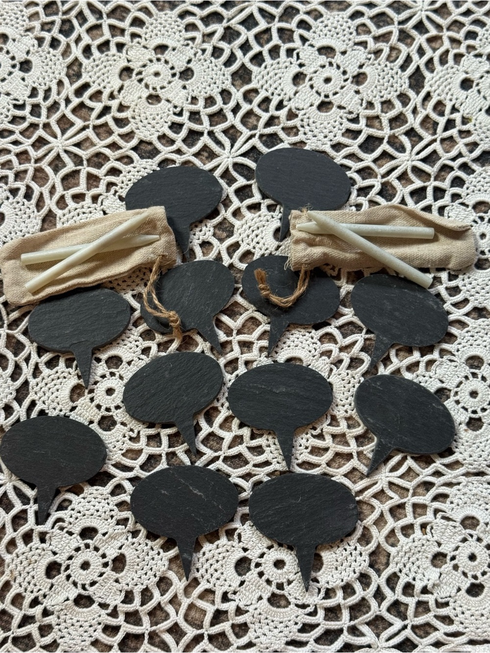 Set of 10 Slate Cheese Markers Charcuterie Labels with Chalk